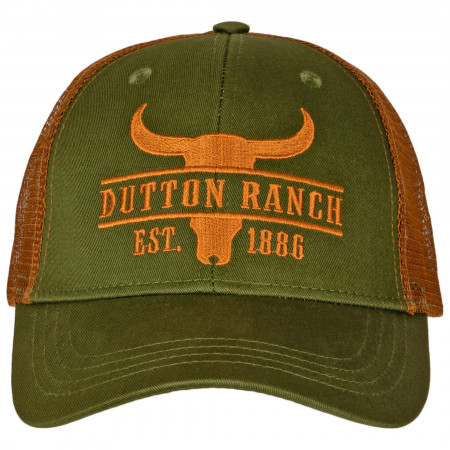 Yellowstone Dutton Ranch Long Horns Logo Adjustable Trucker Hat